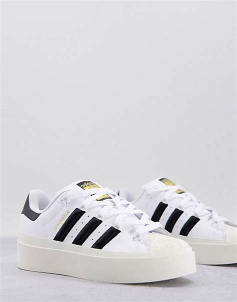 adidas superstar bonega- sneaker in reinem triple-weiß mit plateausohle|superstar bonega damen.